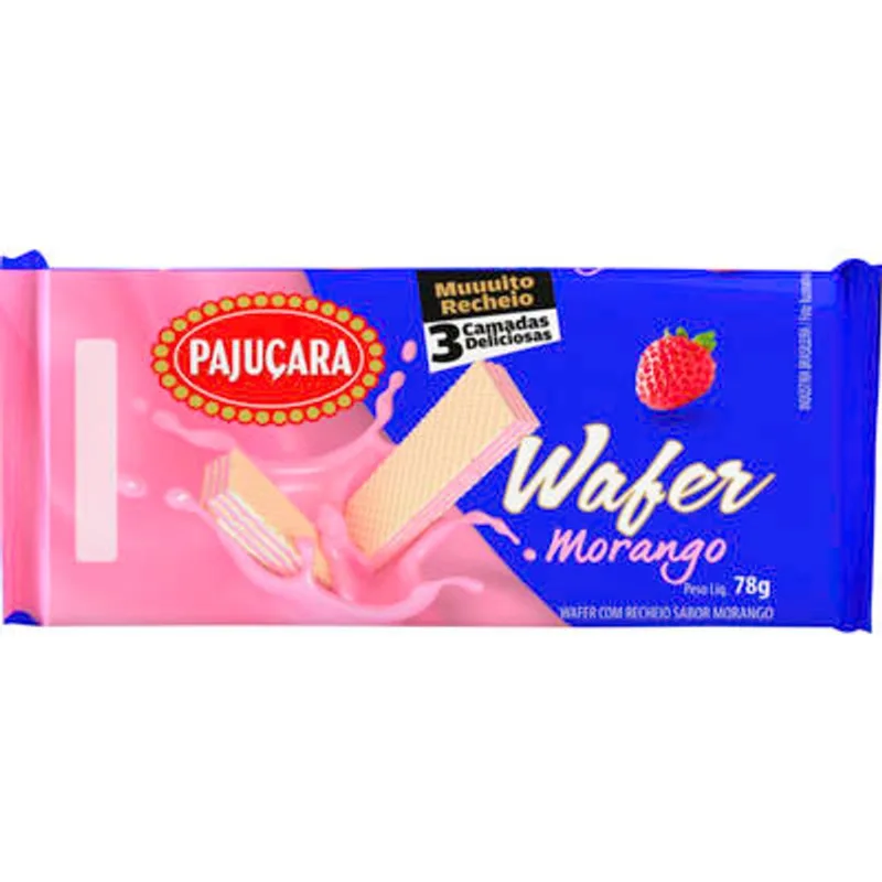 Biscoito Wafer Pajuçara Morango 78g