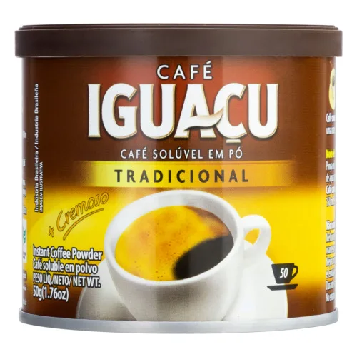 Café Solúvel Em Pó Tradicional Iguaçu Lata 50g - CAFÉ DAMASCO - Mercearia