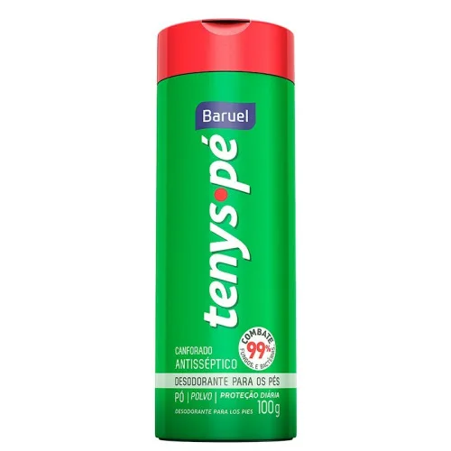 Desodorante Em Pó Para Pés Baruel Tenys Pé Canforado Frasco 100g - BARUEL - Perfumaria
