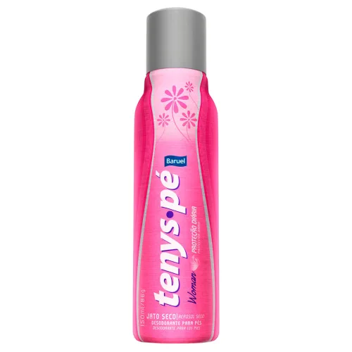 Desodorante Jato Seco Para Pés Baruel Tenys Pé Womam Frasco 150ml - BARUEL - Higiene E Beleza