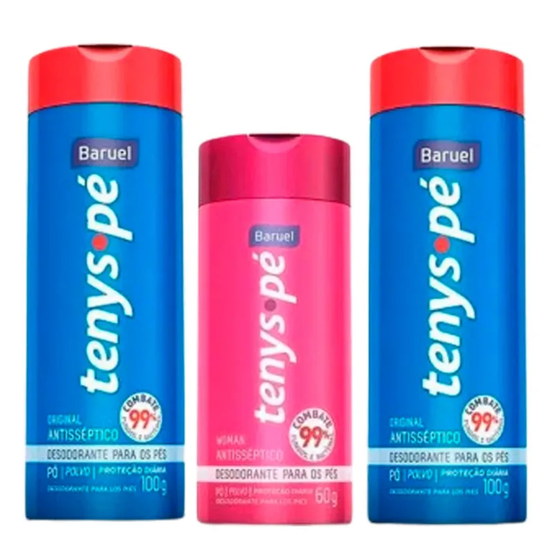 kit Talco para os Pés Tenys Pé Original 100g 2 Unidades + Woman 60g