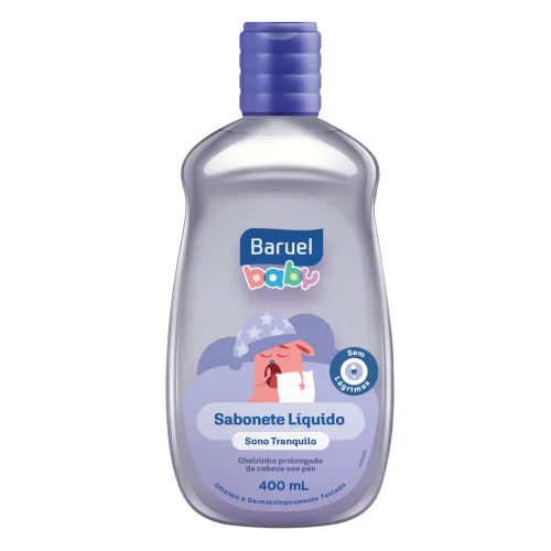 SABONETE LÍQUIDO DA CABEÇA AOS PÉS BARUEL BABY SONO TRANQUILO FRASCO 400ML - BARUEL - Mamães E Bebês