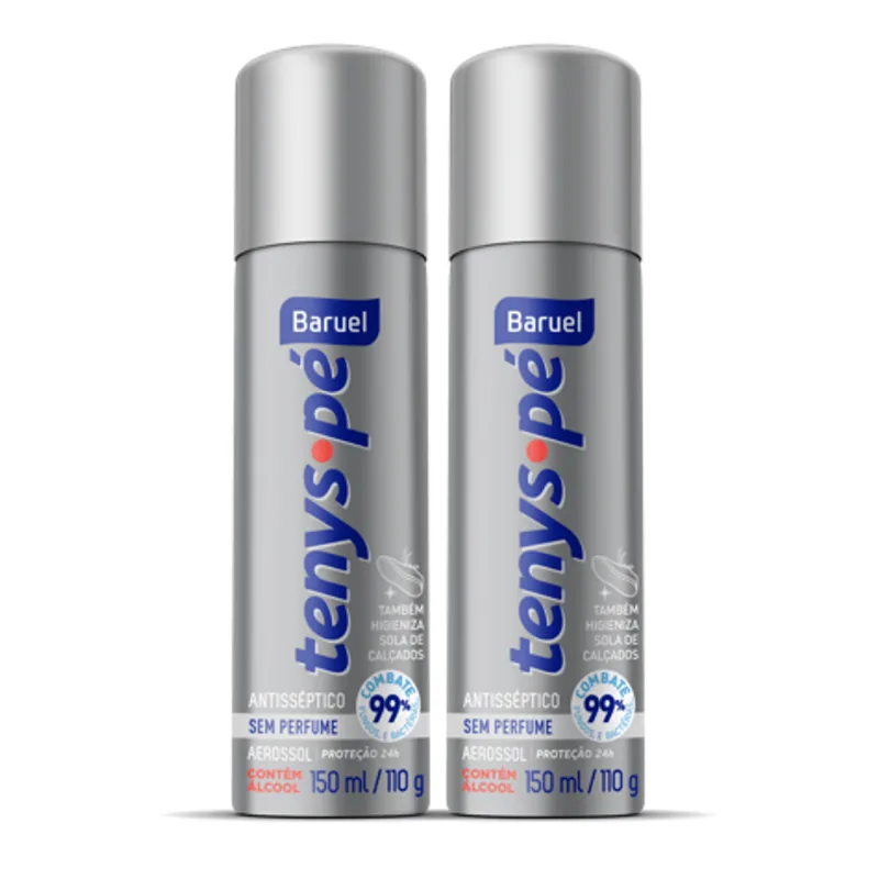 Desodorante Tenys Pé Baruel Sem Perfume Pack com 2 Unidades 110g Cada