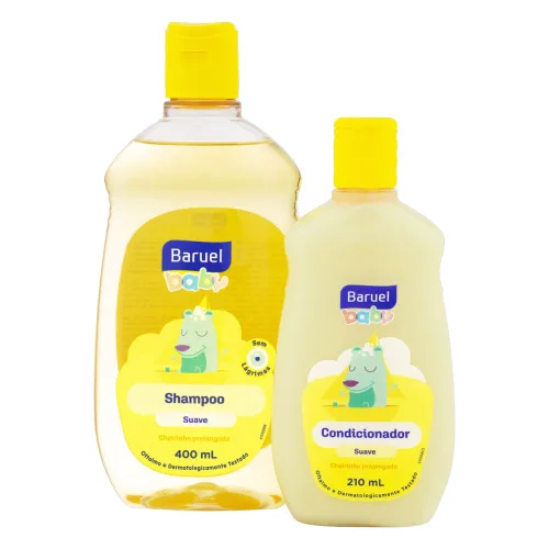 KIT SHAMPOO 400ML CONDICIONADOR 210ML SUAVE BARUEL BABY - BARUEL - Infantil
