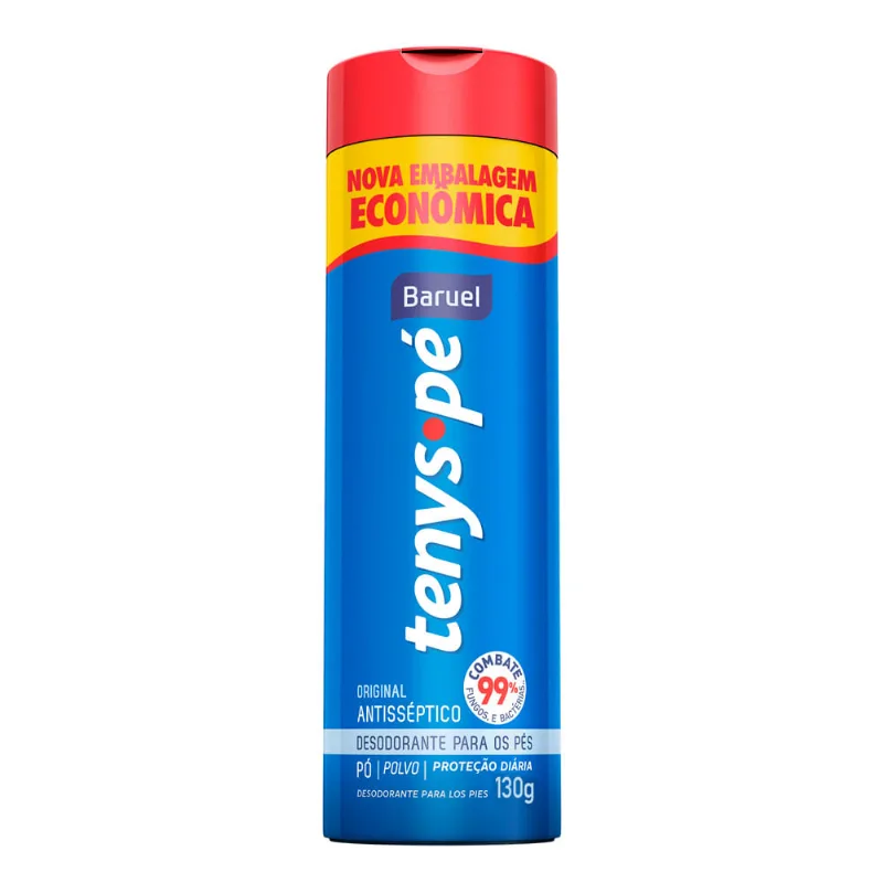 Desodorante Pó para os Pés Antisséptico Original Tenys Pé Frasco 130g Embalagem Econômica