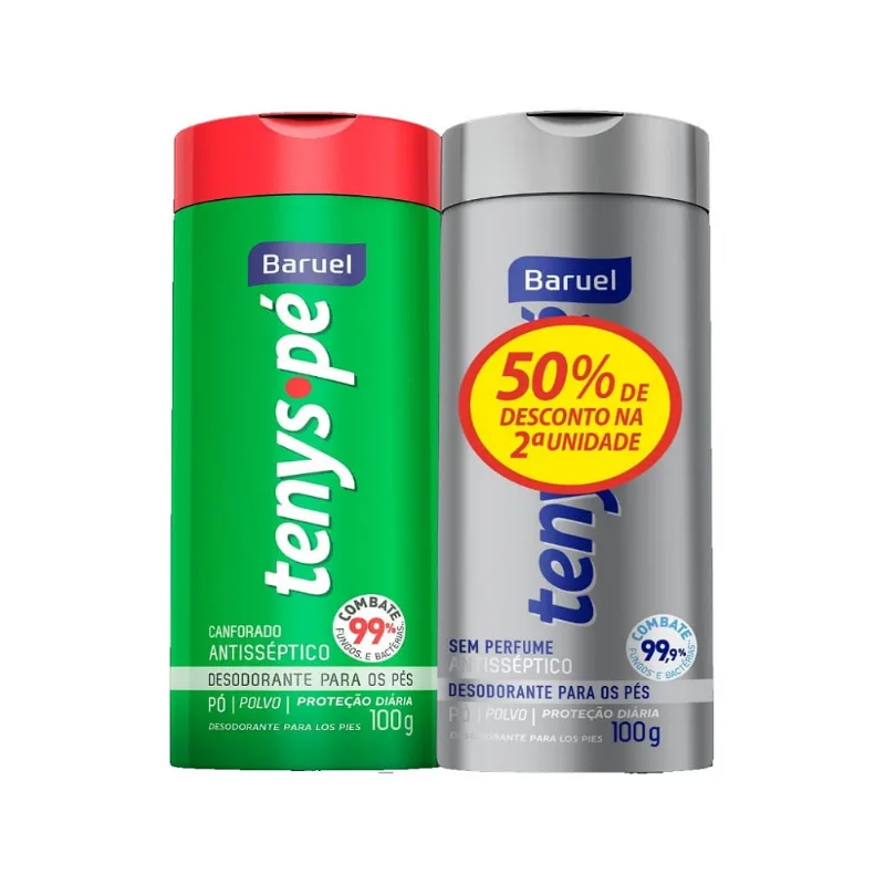 Desodorante Pés Pó TenysPé 100g Com 2 50% 2Un Canf-Sem Perf