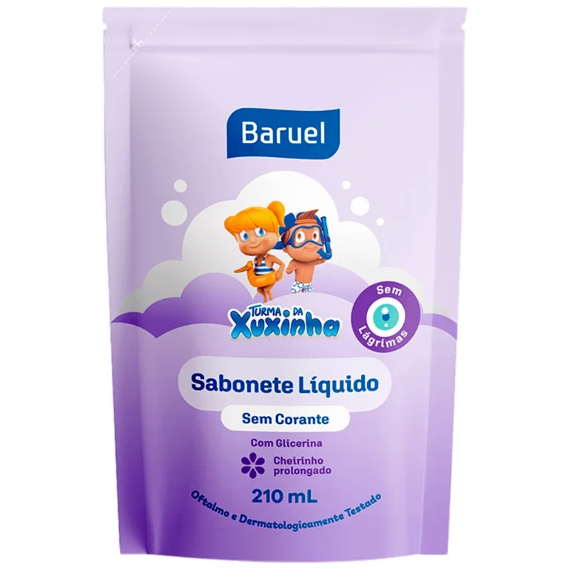 Sabonete Líquido Infantil Turma da Xuxinha Sem Corante Refil 210ml