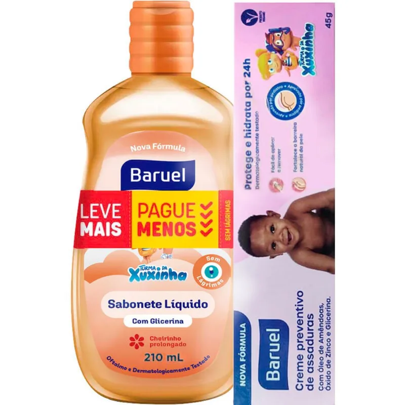 Kit Infantil Xuxinha Sabonete Líquido + Creme para Assaduras