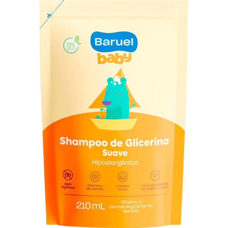 Shampoo Infantil Baruel Baby Glicerina 210ml