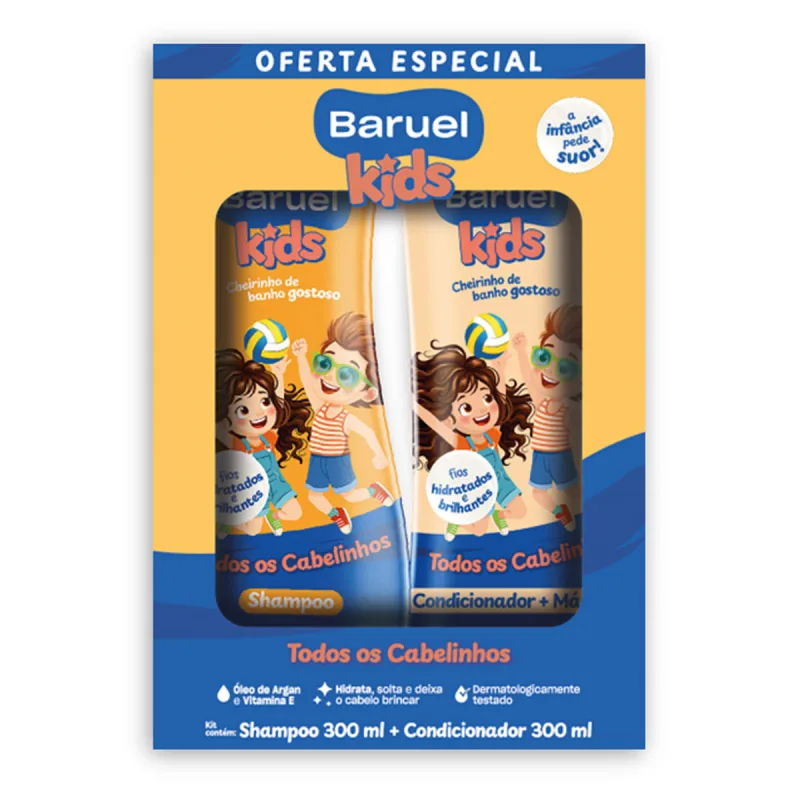 Kit Baruel Kids  Shampoo 300ml + Condicionador 300ml - Baruel - Shampoo E Condicionador
