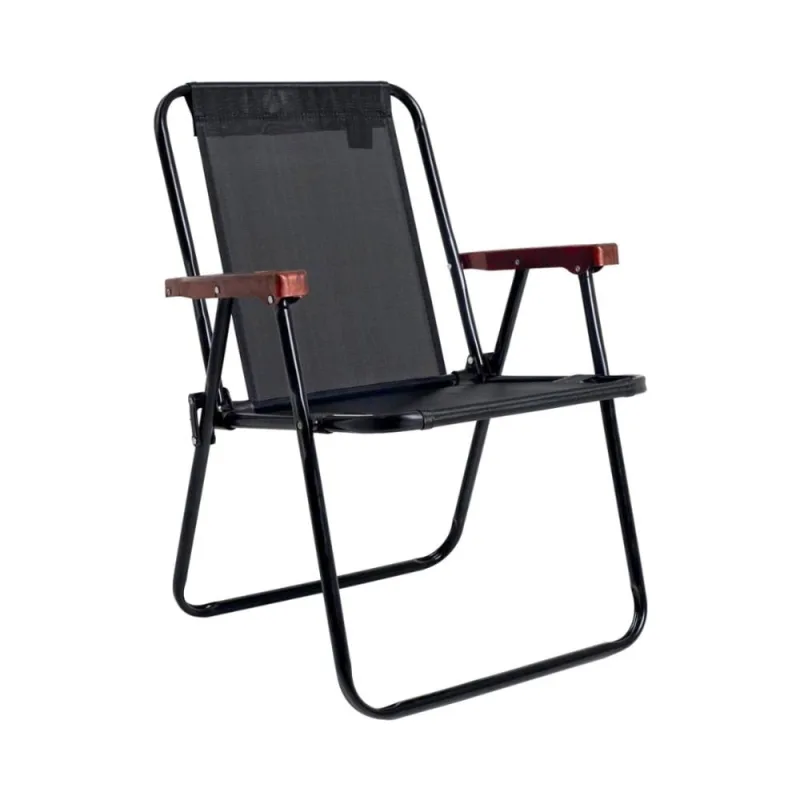 Cadeira Alta Aço Camping Praia Varanda Wood 110kg Mor - mor - Esporte E Lazer