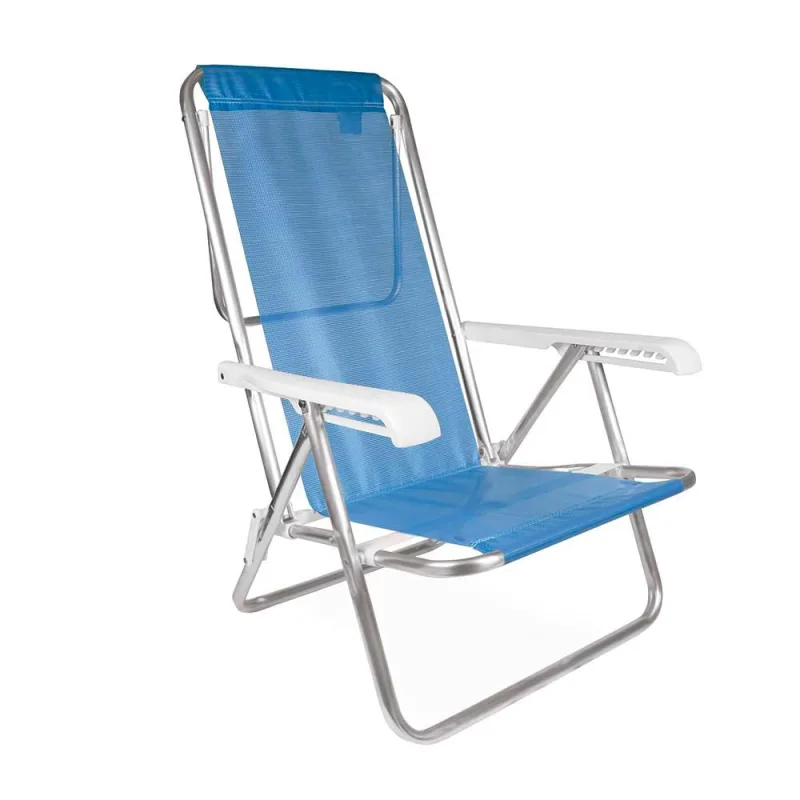Cadeira De Praia Piscina Reclinável 8 Posições Alumínio Mor - Mor - Esporte E Lazer