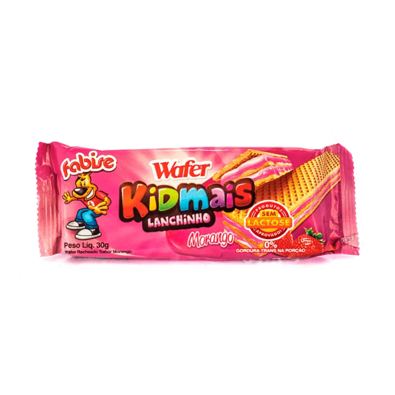 Biscoito Fabise Lanchinho Wafer Morango 30g - Fabise - Mercearia