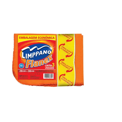 Flanela Flanex Limppano Embalagem Econômica 3unidade - LIMPPANO - Limpeza
