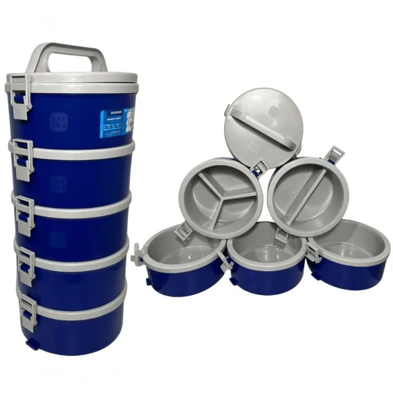 Jogo De Marmitas Térmica Div 5 Peças 1,5 Litros Azul Soprano - Soprano - Agro