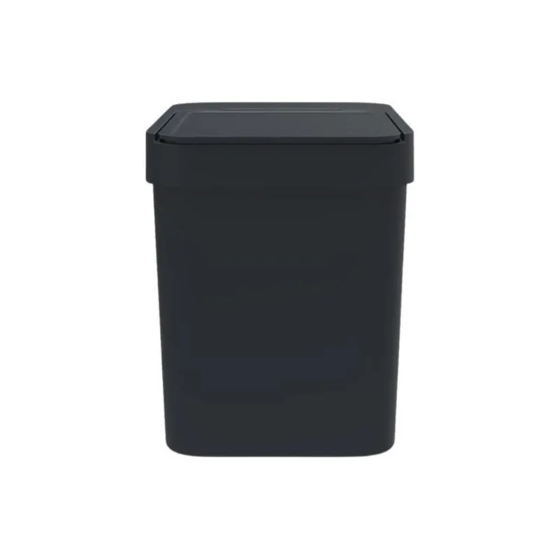 Lixeira Cozinha Banheiro 5L Preta Porta Puxa Saco Soprano