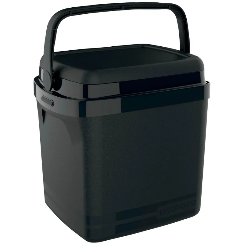 Caixa Térmica com Alça 22 Litros Tropical Preta Soprano 38,8x30,8x37,2cm