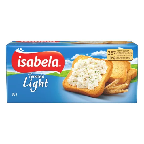 TORRADA LIGHT ISABELA PACOTE 142G - ISABELA - Mercearia