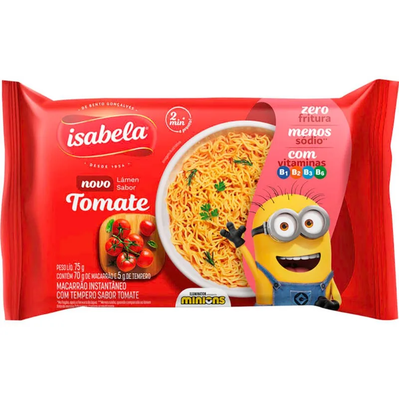 Macarrão Instantâneo Isabela Minions Tomate 75g