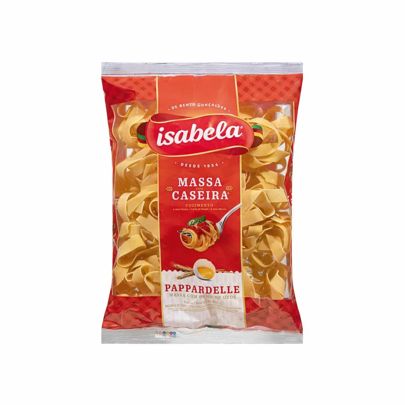 Massa tipo Caseira de Sêmola Pappardelle Isabela 400g - Isabela - Mercearia