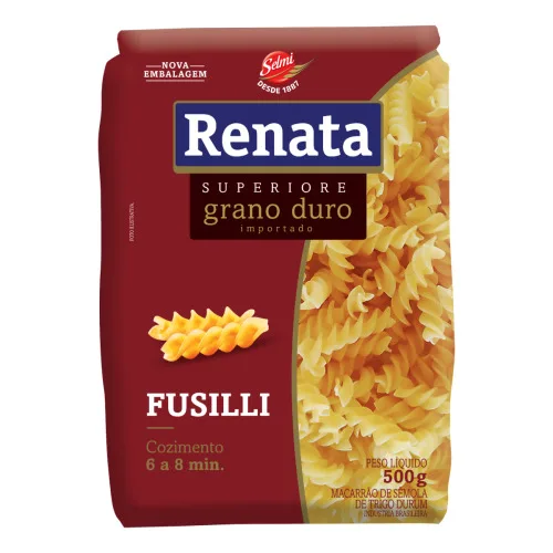 Macarrão De Sêmola Grano Duro Fusilli Renata Superiore Pacote 500g - SELMI - Mercearia