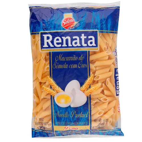 Macarrão De Sêmola Com Ovos Penne Renata Pacote 500g - SELMI - Mercearia