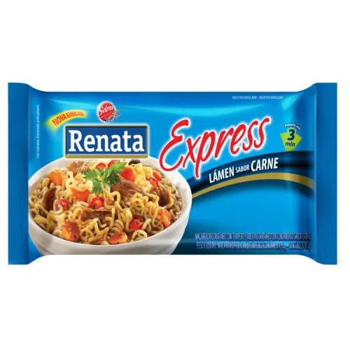 Macarrão Instantâneo Carne Renata Express Pacote 85g - SELMI - Mercearia