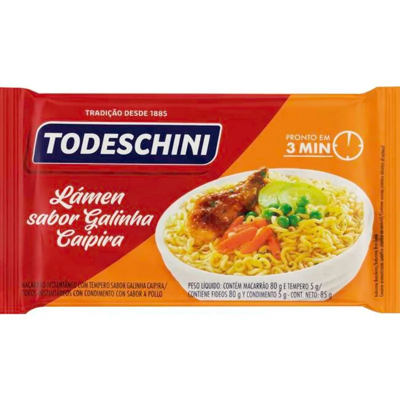 Macarrão Instantâneo Todeschini Galinha Caipira 85g