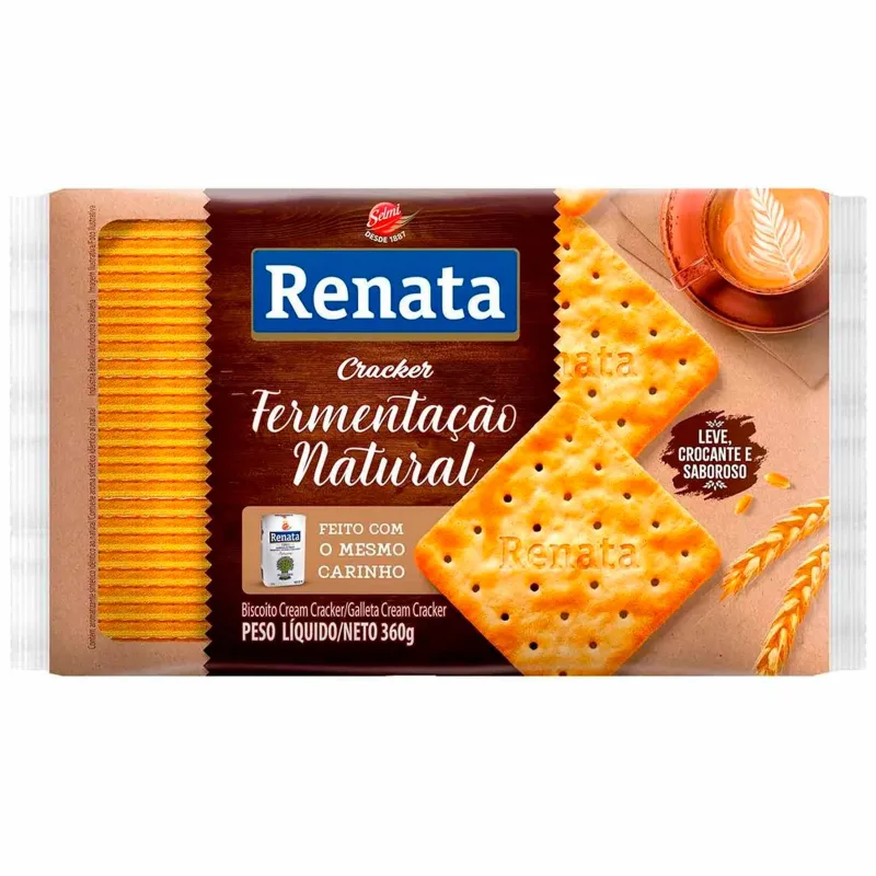 Biscoito Cream Cracker Fermentação Natural Renata 360g - Renata - Mercearia