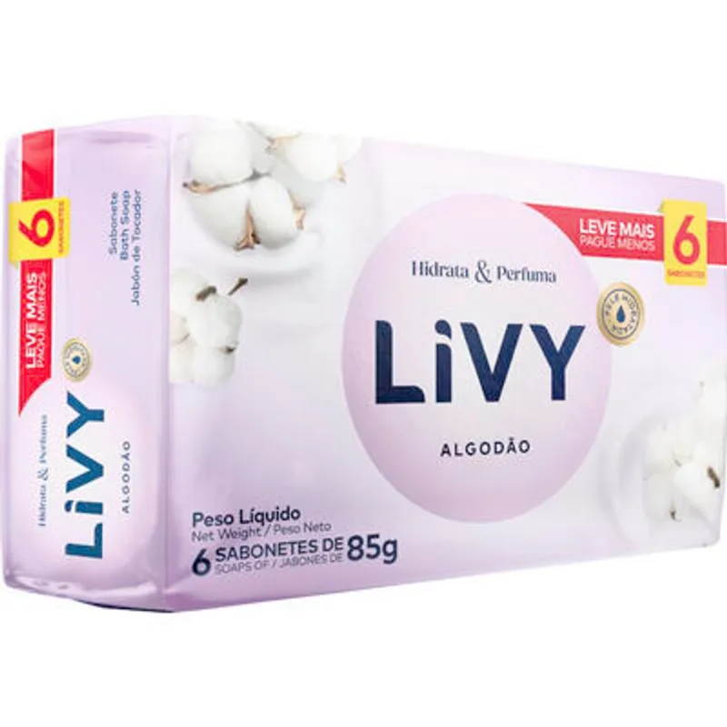 Sabonete Livy Algodão 6x85g