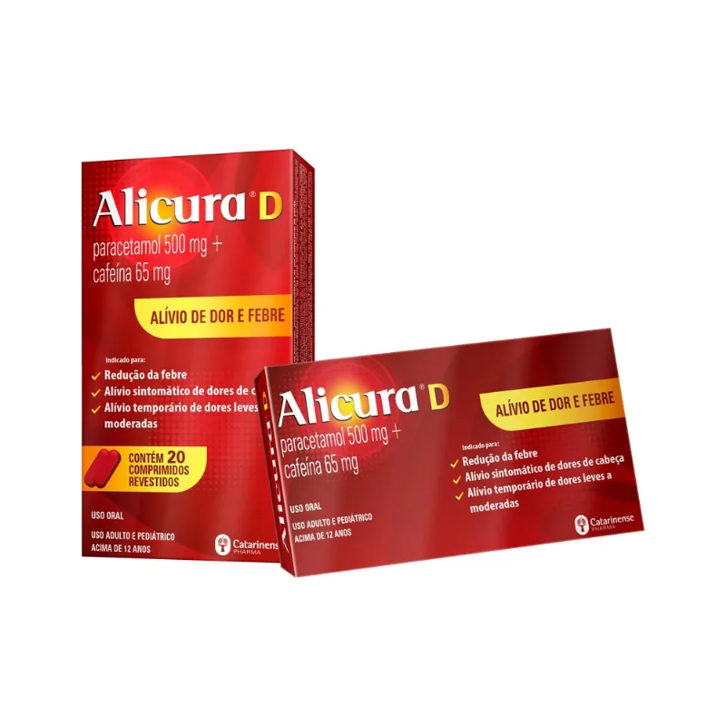 Alicura D Paracetamol 500mg + Caféina 65mg 20 Comprimidos Revestidos Alicura D Paracetamol 500mg + Cafeina 65mg 20 Comprimidos Revestidos