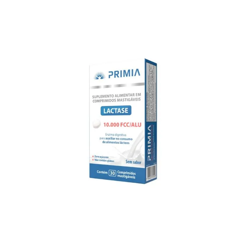 Enzima Lactase Primia 10 000 FCC 30 Comprimidos Catarinense PRIMIA LACTASE 10 000 U FCC 30 CP CATARI