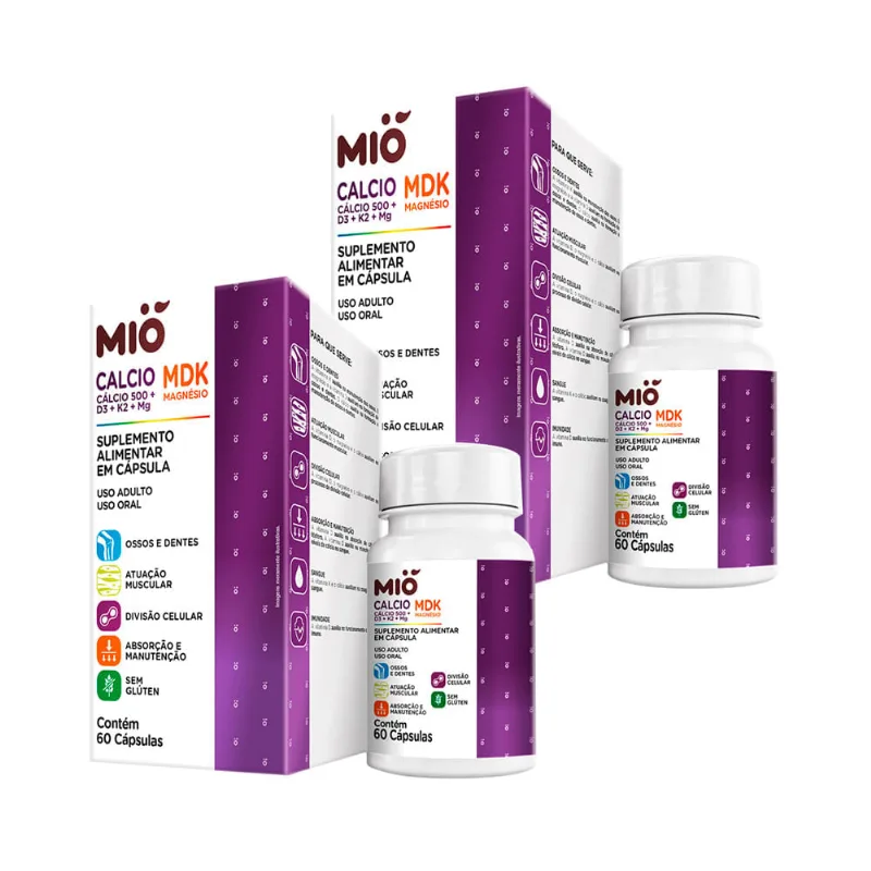 Kit 2 Cálcio Mdk Mió 60 Cápsulas