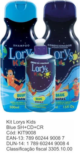 Kit Lorys Kids Blue Shampoo Condicionador Creme  - LORYS