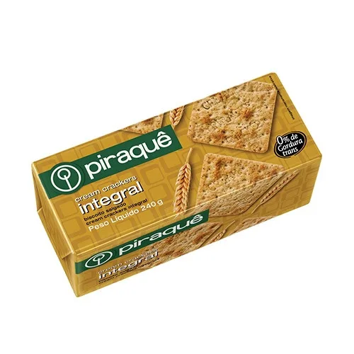 Biscoito Cream Cracker Integral Piraquê Pacote 240g - PIRAQUE - Mercearia