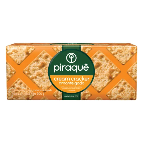 Biscoito Cream Cracker Amanteigado Piraquê Pacote 200g - PIRAQUE - Mercearia