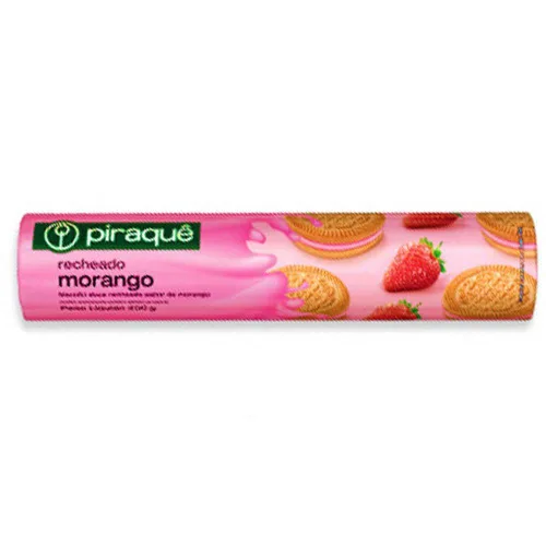 Biscoito Recheado Piraque Morango - PIRAQUE - Mercearia