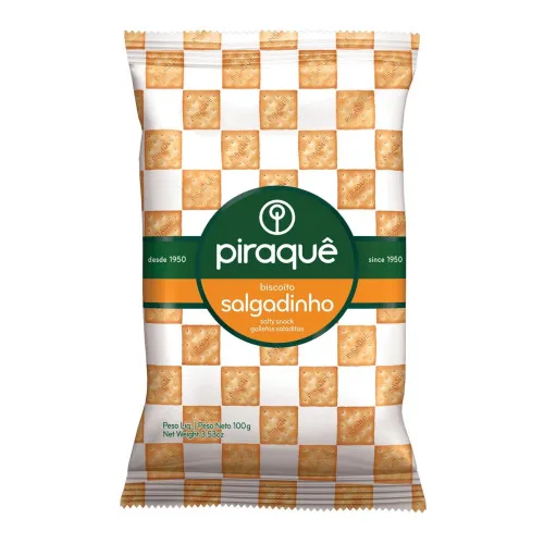 Biscoito Salgadinho Piraquê Pacote 100g - PIRAQUE - Mercearia