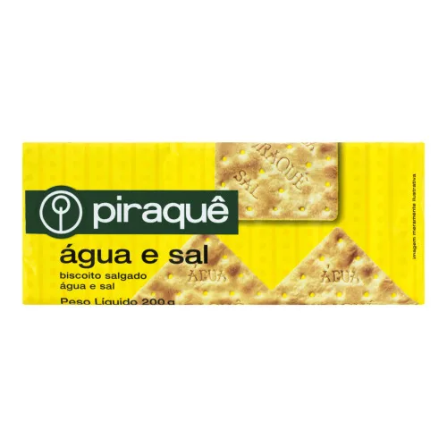 Biscoito Água E Sal Piraquê Pacote 200g - PIRAQUE - Mercearia