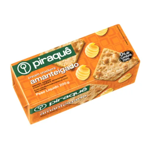 Biscoito Cream Cracker Amanteigado Piraquê Pacote 200g - PIRAQUE - Mercearia