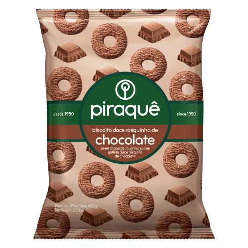 Rosquinha Piraque Chocolate 400g - PIRAQUE - Mercearia