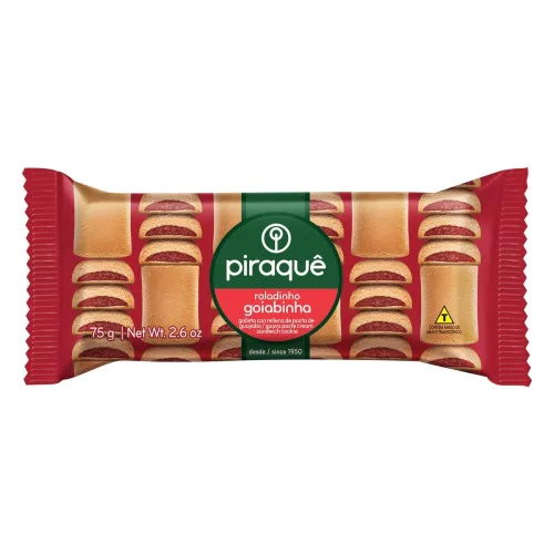BISCOITO PIRAQUE ROLADINHO DE GOIABA 75G - PIRAQUE - Mercearia E Gastronomia