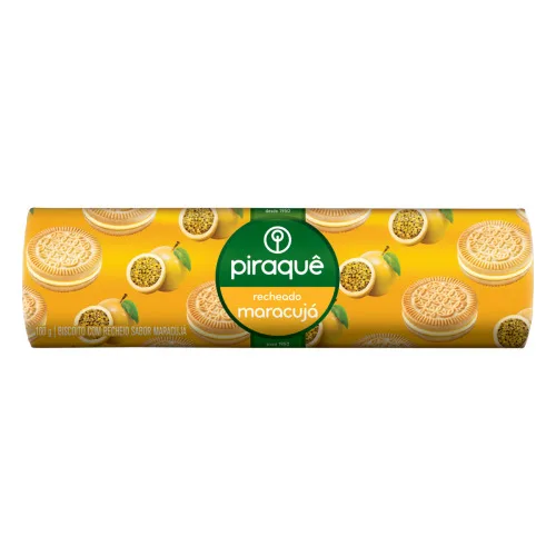 BISCOITO RECHEIO MARACUJÁ PIRAQUÊ PACOTE 160G - PIRAQUE - Mercearia