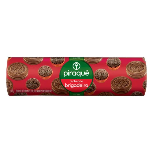 BISCOITO RECHEIO BRIGADEIRO PIRAQUÊ PACOTE 160G - PIRAQUE - Mercearia