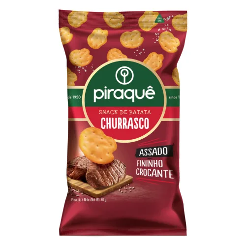 SNACK DE BATATA CHURRASCO PIRAQUÊ PACOTE 60G - PIRAQUE - Mercearia E Gastronomia