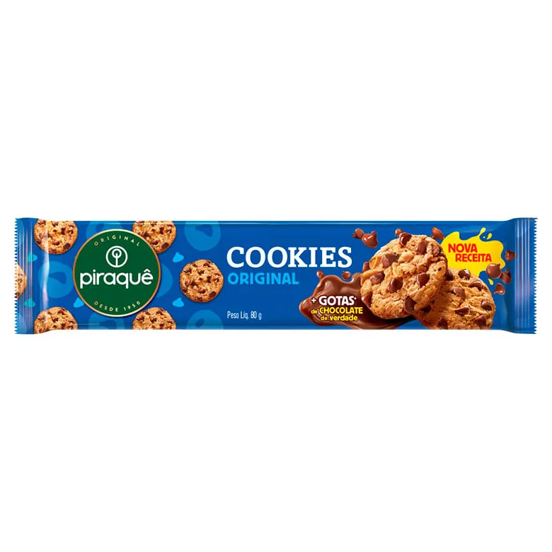 Biscoito Piraque Cookies Original 80g - Piraquê - Mercearia