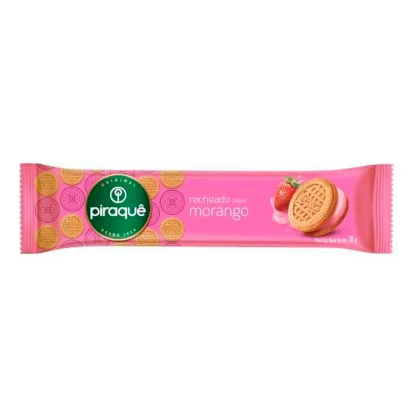 BISCOITO PIRAQUE RECH MORANGO 76G - Piraque - Mercearia