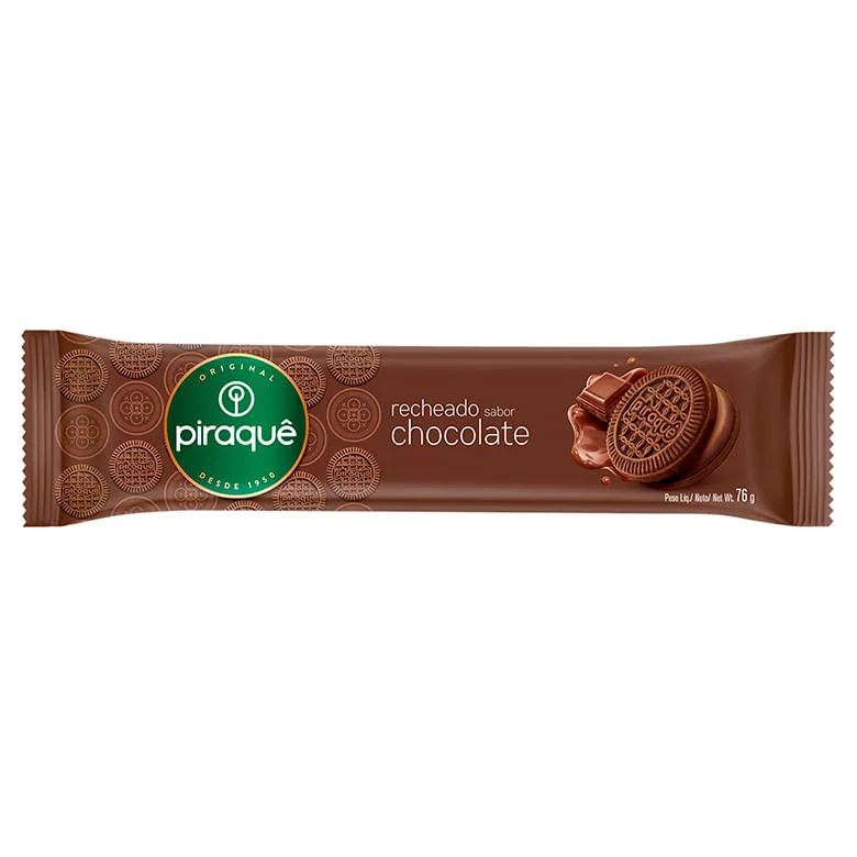 BISCOITO PIRAQUE RECH CHOCOLATE 76G - Piraquê - Mercearia