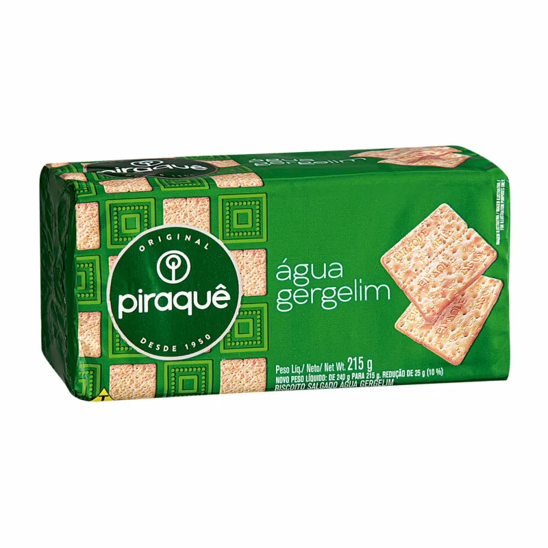BISCOITO PIRAQUE AGUA GERGELIM 215G - Piraquê - Mercearia
