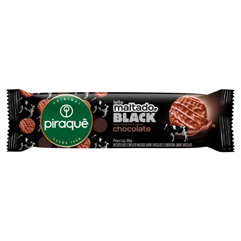 BISC.PIRAQUE L.MALTADO COB.BLACK - Piraque - Mercearia